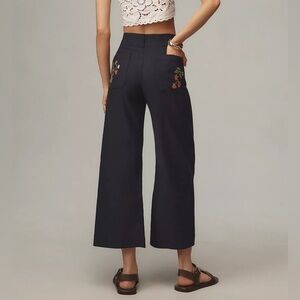 Maeve by Anthropologie NWT The Colette Embroidered Crop Wide Leg Pants size 26